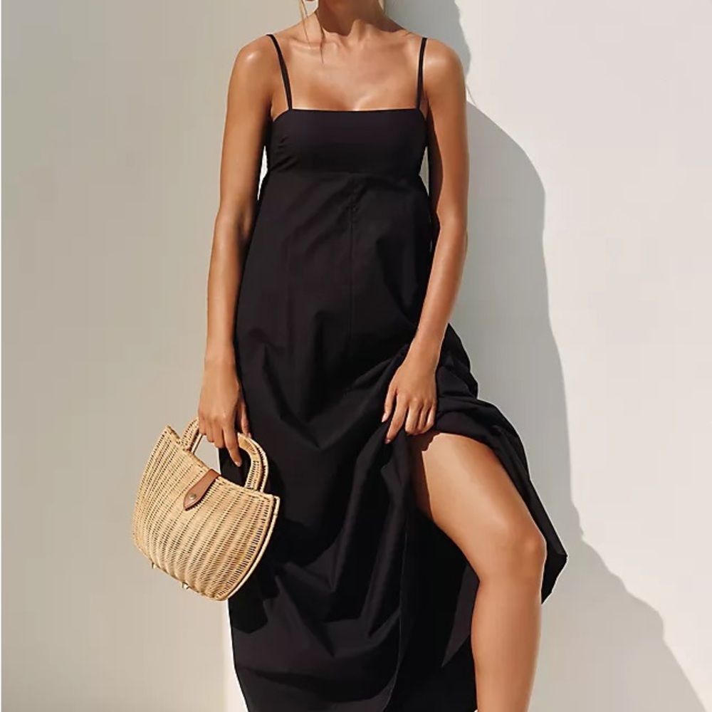 NWT L*Space Black Raveena Poplin Maxi Dress